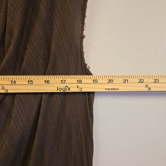 Garnet Hill S Brown Sleeveless Deep Cowl Neck Dress Sheer Gauzy Swim Coverup - Picture 11 of 12